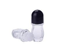 2 pezzi 30 ml / 1 once bottiglia di deodorante roll-on di vetro trasparente riutilizzabile vuota con rullo di plastica contenitore cosmetico contenitore per flaconi per profumo di olio essenziale