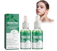 2 Pezzi 30 ML Siero Rivitalizzante Al tè Verde, Siero Serum Viso, Ialuronico antietà per Levigare la Pelle, Idratante e Restringente per i Pori, Anti-Invecchiamento