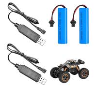 2 Pezzi 3000 mAh Batteria Agli Ioni di Litio, 3,7 V Batterie Ricaricabili 18650 con USB cavo di Ricarica Batteria SM-2P Plug per RC Auto Telecomandato Camion RC Robot Automobile