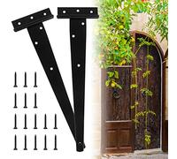 2 Pezzi 33mm Cardini per Porte E 14 Viti Cerniere per Porte Nero Cerniere a T Resistenti Cerniere a T per Porte in Legno Triangolo Cerniere a T Zincata per Cancelli Tettoie Giardini Ripostigli