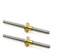 2 pezzi 350 mm Tr8x2 vite filettate con dado in ottone T8 (Acme, pendenza di 2 mm, 1 inizio, pendenza di 2 mm) per stampante LCD DLP SLA 3D asse Z e macchina CNC (350 mm, TR8X2)