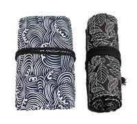 2 pezzi 36 Fori Arrotolabile Astuccio astuccio rotolo tinta unita Astuccio per Pennarelli Arrotolabile Per Matite Rotolo Avvolgere Tela Portamatite Custodia Matita Colorata Scuola Ufficio（Onde/Foglie）