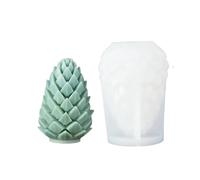 2 pezzi 3D albero di Natale in rilievo cilindro candela stampo in silicone lettera fiocco neve stampi for candele per Candele(White08)