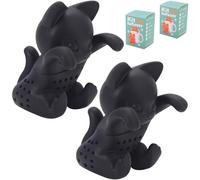 2 Pezzi 3D Fun Infusore per Tisane, Forma Gattino Filtro Tisana Infusione, Simpatico Forma di Gattino Filtro per Tisane, Cute Animal Infusore da Tè Infusore, per Tazze da Tè, Bollitore
