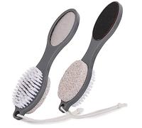 2 pezzi 4 in 1 Scrubber per la rimozione della pelle morta per piedi, tra cui lime per piedi, raschietto per tallone, spazzola per piedi e pietra pomice, strumento multiuso per la rimozione dei calli