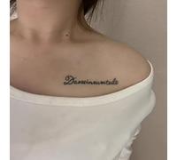 2 Pezzi 4 Pezzi Di Adesivi Per Tatuaggi Temporanei A Base Di Erbe Tatuaggio Finto Impermeabile Clavicola Braccio Ins Stile Semipermanente Durata 2 Settimane Frasi In Tedesco Per Uomini E Donne