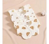 2 pezzi/4 pezzi/Set bavette in mussola per neonati impermeabili, per bambini e bambine, con bottone a scatto, design a sciarpa per primavera, autunno e inverno Orsetto*Cuore*Limone (3pz),Orsetto*Cuore