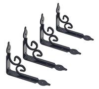 (2 Pezzi/4 Pezzi) Staffe per Mensole Antiche, Staffe Decorative per Mensole con Processo Di Spruzzatura Di Plastica, Staffe a L Montate a Parete/4Pcs-Black/240 * 290Mm