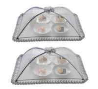 2 pezzi 40 cm x 50 cm grande rete pop-up copertura alimentare tenda ombrello, riutilizzabile e pieghevole, copertura per alimenti all'aperto picnic, rete per tenere fuori mosche, insetti, zanzare