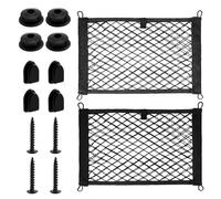 2 pezzi 40 x 25 cm Nero Tasche Rete Bagagliaio,Tasche Rete con adesivi e Piccoli ganci, Forte elasticità Tasche Rete, Elastica Rete Portaoggetti,per auto, roulotte, barca