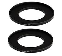 (2 pezzi) 43-67 mm Step Up Ring Adapter, 43 mm a 67 mm anello filtro 43 mm maschio 67 mm femmina stepping up anello per obiettivo fotocamera DSLR e ND UV CPL filtri a infrarossi