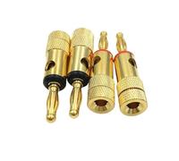 2 pezzi 4mm spina a banana in ottone a spirale tipo vite dorata altoparlante stereo adattatore terminale audio connettore elettronico(1Red 1Black)