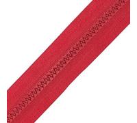 2 pezzi 5# Cerniera in resina per zaino con cerniera aperta giacca cerniere con blocco automatico cappotto bagaglio cerniere fai da te chiusure per indumenti accessori,Rosso,50cm