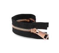 2 pezzi 5# da 15 cm a 80 cm con cerniera in metallo chiusa e aperta con blocco automatico per cucire indumenti tasca borsa kit di riparazione,Nero Rosa Oro,2 pezzi, estremità chiusa 20 cm
