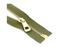 2 pezzi 5# da 35 cm a 85 cm con cerniera in metallo aperta per cucire borse, giacche, indumenti, accessori fai da te,Oro verde,55 centimetri