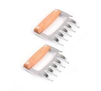 2 pezzi 5 in 1 acciaio inox per tagliarne carne, artigli in acciaio inox, accessori per barbecue, adatti per pizzicare i capelli, fissare la carne, aprire bottiglie.