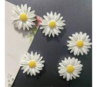 2 pezzi/5 pezzi/8 pezzi/10 pezzi/15 pezzi Magneti per frigorifero a forma di fiore di margherita - Magneti ovali in plastica bianca e gialla, adatti per organizzazione domestica e ufficio, ottimi per 