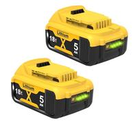 2 pezzi 5000mAh DCB182 batteria di ricambio per Dewalt 18V, 5 Ah di ricambio per batterie Dewalt DCB200 DCB184 DCB101 DCB107 DCB112 DCB105 DCB115 DCB203 con LED per utensili