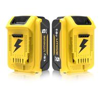 2 pezzi 5000mAh Sostituzione per Dewalt batteria 18V per Dewalt batteria DCB184 DCB180 DCB181 DCB182 DCB200 DCB201 DCB204 con indicatore LED