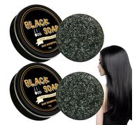 2 Pezzi *50g Sapone Nero, Sapone Copertura Capelli Grigi, Shampoo Lisciante E Rinforzante, Ripristina il Colore Naturale Nutre le Radici, Dona Ai Capelli Un Aspetto Più Scuro E Più Sano