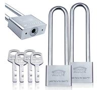 2 Pezzi 50mm Lucchetto Con Arco Extra Lungo, Lucchetto Armadietto Lungo Con 8 Chiave (Universali), Lucchetto Di Sicurezza, Maggiore Spazio Di Chiusura, Per Armadietto, Zaino, Finestre, Porte