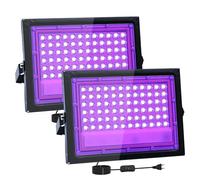 2 Pezzi 50W Faretto UV LED, 395-400nm LED Luce Nera, IP66 Impermeabile Luce Nera UV, Lampada uv Con Interruttore per Halloween, Pittura Del Corpo, Poster Fluorescente, Bar, Acquario, Festa Al Neon