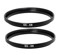 (2 pezzi) 55-58 mm adattatore step-up anello, anello filtro step up da 55 mm a 58 mm, 55 mm maschio 58 mm femmina anello stepping up per obiettivo fotocamera DSLR e filtri a infrarossi ND UV CPL