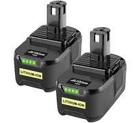 2 pezzi 5500mAh Sostituzione per ryobi batteria 18V RB18L50 RB18L40 RB18L25 RB18L15 RB18L13 con indicatore LED