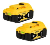 2 pezzi 6.0Ah/6000mAh DCB182 batteria di ricambio per batteria Dewalt da 18 V, ricambio per batterie Dewalt DCB200 DCB184 DCB107 DCB101 DCB112 DCB203 DCB115 DCB105 DCB182 con batteria per attrezzi a
