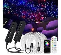 2 pezzi 6 LED colorati RGBW Starlight Headliner Kit, 720 pezzi 0,03 pollici 9,2,4 m, app/telecomando luci in fibra ottica con stelle cadenti e mix di colori inseguimento per auto/home theater