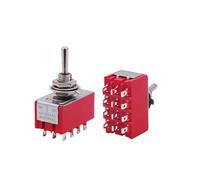2 pezzi 6 mm interruttori miniatura interruttore a levetta unipolare doppio lancio cappuccio impermeabile gadget elettronici ON-OFF-ON 6A(ON-OFF-ON 12pin)