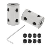2 Pezzi 6mm a 6mm Accoppiamento Rigido, L22 x D14 Accoppiatore per Albero a Vite Connettore Motore in Acciaio Al Carbonio Zincato per Stampanti 3D, Accessori Motore