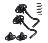 2 pezzi 7,5/10/15 cm gancio for cabina gancio nero occhiello serratura in acciaio inox porta finestra serratura(15cm)
