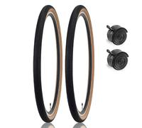 2 pezzi 700x35C 38C 40C Kit Pneumatici di Ricambio per Bici da Corsa, Antiforatura in Nylon con Camere d'Aria Valvola Schrader 48 mm per MTB Beach Cruiser(700x38C)