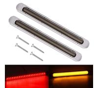 2 pezzi 72 LED fanale posteriore a due colori (luce rossa a conchiglia fumé + lu