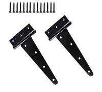 2 Pezzi 8" Cerniere a T Cerniere a T per Impieghi Gravosi Cerniere con Cinturino a T Cerniere a T robuste in Metallo Antiruggine Nere, Ideali per Cancelli, Porte per Tettoie, Porte per Fienili