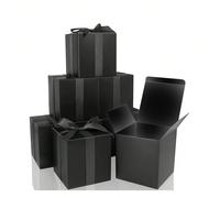 2 pezzi/8 pezzi/16 pezzi Scatole di carta nere quadrate, scatole nere piccole, adatte per cosmetici, profumi, prodotti per aromaterapia, confezioni regalo universali, dimensioni 80 mm x 120 mm, posson