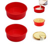2 Pezzi 8 Pollici Rotonda Stampi in Silicone per Dolci, 20cm Rotonda Tortiera in Silicone, Stampo Torta Silicone Rotondo, Antiaderenti e Rilascio Rapido, per Torte a Strati,Formaggio,Tortee Chiffon