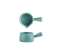 2 pezzi 80 ml tazza di latte in ceramica brocca for condimento multifunzionale piccola brocca di caffè salsa di aceto con manico Per Latte, Caffè(Lake Green)
