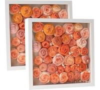 2 pezzi 8x8 pollici 8x8 cornice foto per fiori secchi, cornice 3D con vetrina più profonda da 3 cm con pannello acrilico trasparente per foto, fai da te, souvenir di nozze