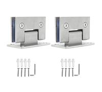 2 Pezzi 90 Gradi Cerniere per Porta della Doccia Cerniere per Porta in Vetro Senza Telaio Resistente in Acciaio Inox Morsetto per Porta del Bagno per Bagno WC in Vetro