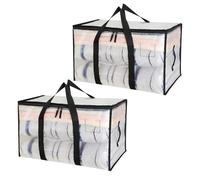 2 Pezzi 90l Grandi Borse Trasloco Con Cerniere E Manici Rinforzati,Sacchi Vestit Per Traslochi,Borsa Portaoggetti Grande Per Traslochi, Stoccaggio, Viaggi, Campeggio Grands Sac de Rangement