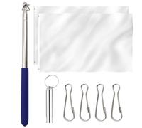 2 Pezzi 90x150 cm Bandiera Bianca Bandiera Personalizzata Bandiere Bianche Resistente alle Intemperie con 1 Asta Telescopica 1 Fischietto 4 Ganci Ideale per Interni ed Esterni Feste di Compleanno