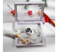 2 pezzi: 99 Grani per preghiere di Ramadan, Contatore elettronico ad anello per le dita, Scatola gioielli trasparente, Per Ramadan, Preghiera, Golf, Sport, Regalo per le vacanze blu,Bianco,rosa,nero,r