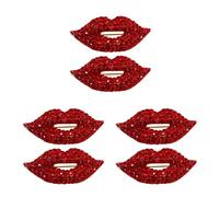 2 pezzi a forma di labbro battite di strass per spillo elegante spilla rossa