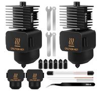 2 Pezzi A1/A1 Mini Kit di Aggiornamento Hotend, Set di Blocchi di Calore per Stampante 3D, Include Ugelli da 0,2/0,4/0,6 mm, Manicotti in Silicone, Aghi per la Pulizia, Chiavi Inglesi e Pinzette