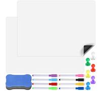 2 Pezzi A3 Lavagna Magnetica da Parete,Whiteboard 30x42 cm,Lavagna Elettrostatica 8 Pennarelli, 1 Cancellino & 6 Magnetini per Ufficio, Cucina, Camera Dei Bambini & Organizzazione Domestica