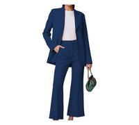 2 pezzi abiti per le donne eleganti blazer giacche a vita alta gamba dritta pantaloni abiti set business casual ufficio, Marina Militare, 56