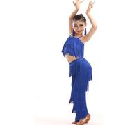 2 Pezzi Abito con Frange,Abiti da Ballo Latino per Bambine,Pantaloni con Nappe Abiti da Pratica,con Nappe a Canotta Set di Costumi,per Esercizi di Salsa di Tango