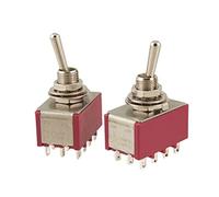 2 pezzi AC 250 V 2 A 120 V 5 A 12 pin 4PDT ON/ON interruttore a levetta